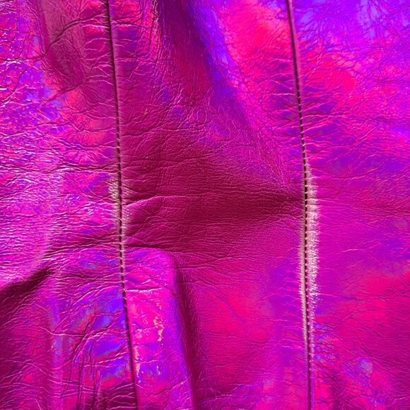 Plein Sud neon hot pink metallic genuine leather corset top Size 38 / XS - Picture 15 of 16